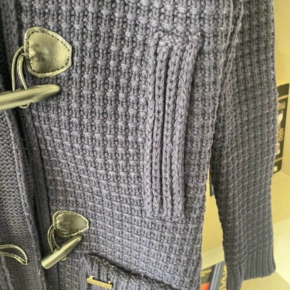 Bark Montgomery Knitted Sweater Jacket with Hood X-Small Navy - Picture 8 of 13